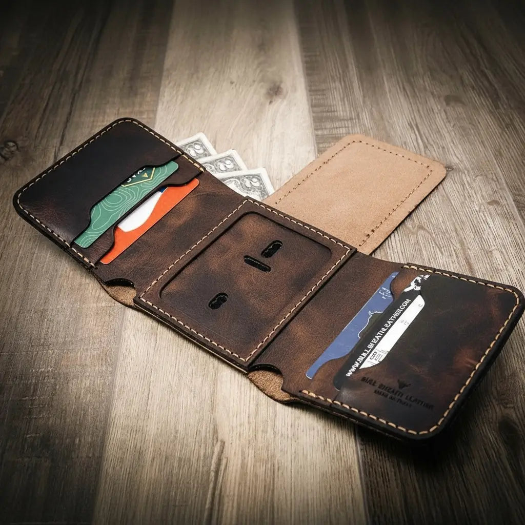 Badge Trifold Wallet - Walnut Brown