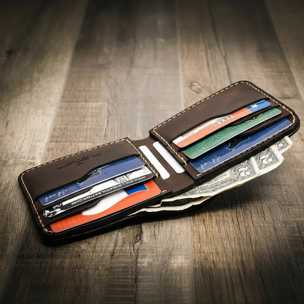 Handmade Full-Grain Leather Bifold Wallet for Men — Big Bend Bifold Wallet