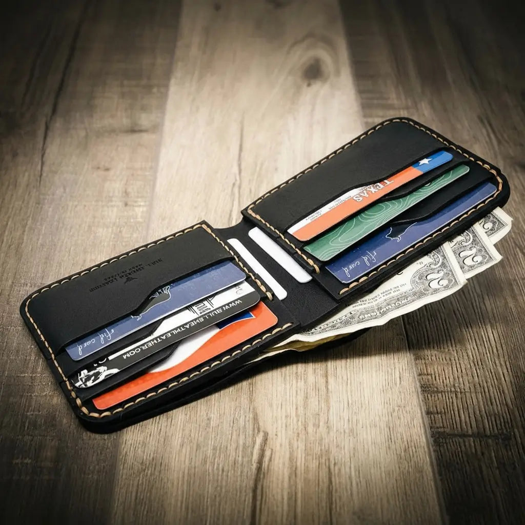 Handmade Full-Grain Leather Bifold Wallet for Men — Big Bend Bifold Wallet