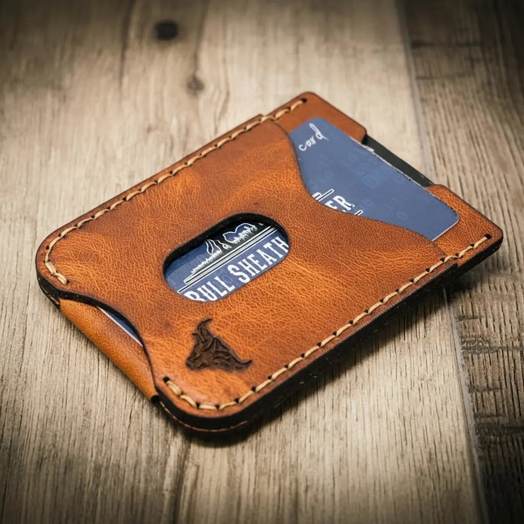Handmade Full-Grain Leather Money Clip Wallet for Men — The Keller Money Clip