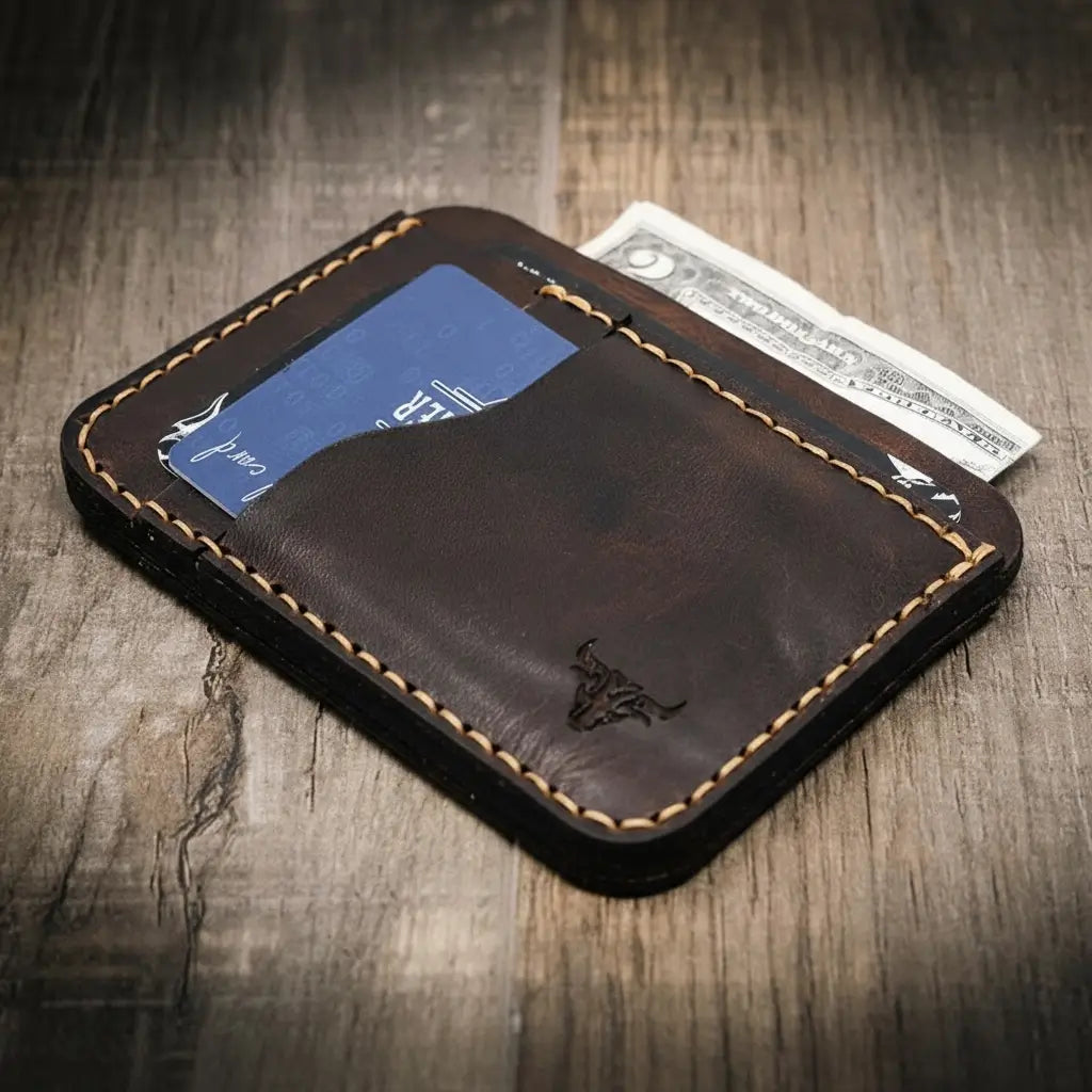 Handmade Full-Grain Leather Minimalist Wallet for Men — Mansfield Minimalist Wallet