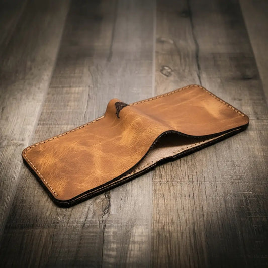 Handmade Full-Grain Leather Bifold Wallet for Men — Big Bend Bifold Wallet