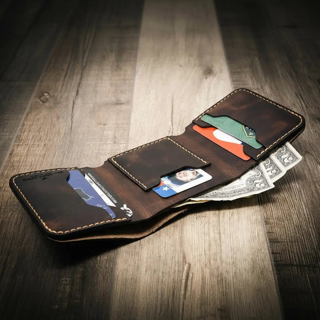 Handmade Full-Grain Leather Trifold Wallet for Men — The Trinity Trifold Wallet