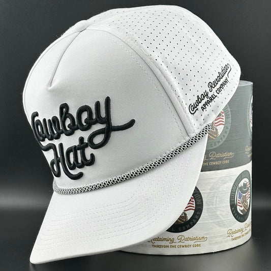 “Cowboy Hat” Summer Edition - Performance Trucker Rope Hat - White