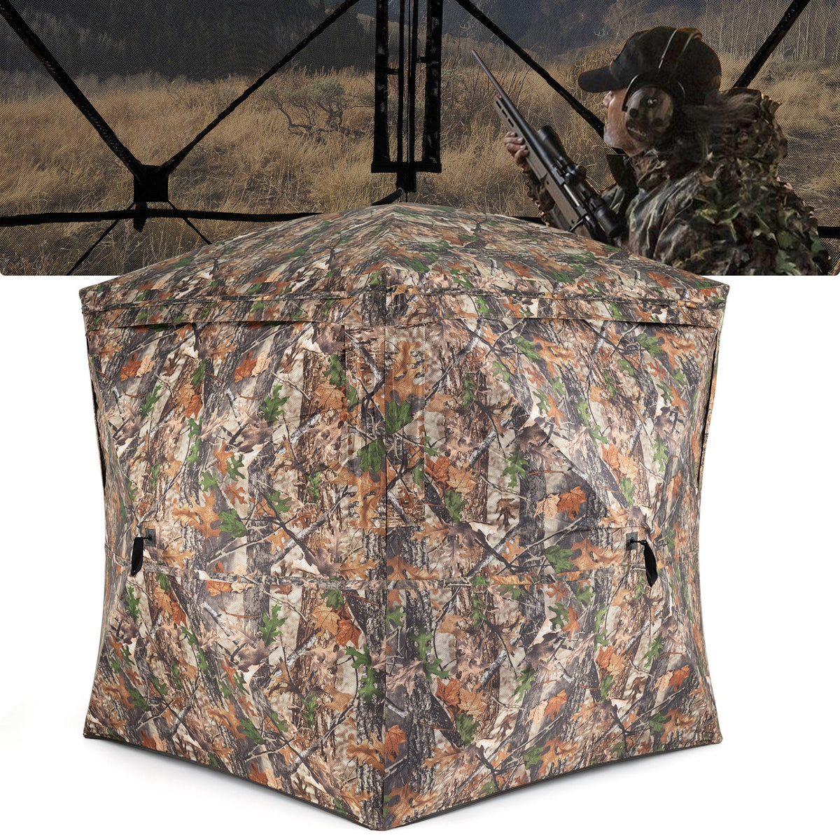 270° See-Through Hunting Blind with Silent Magnetic Door – 2-3 Person