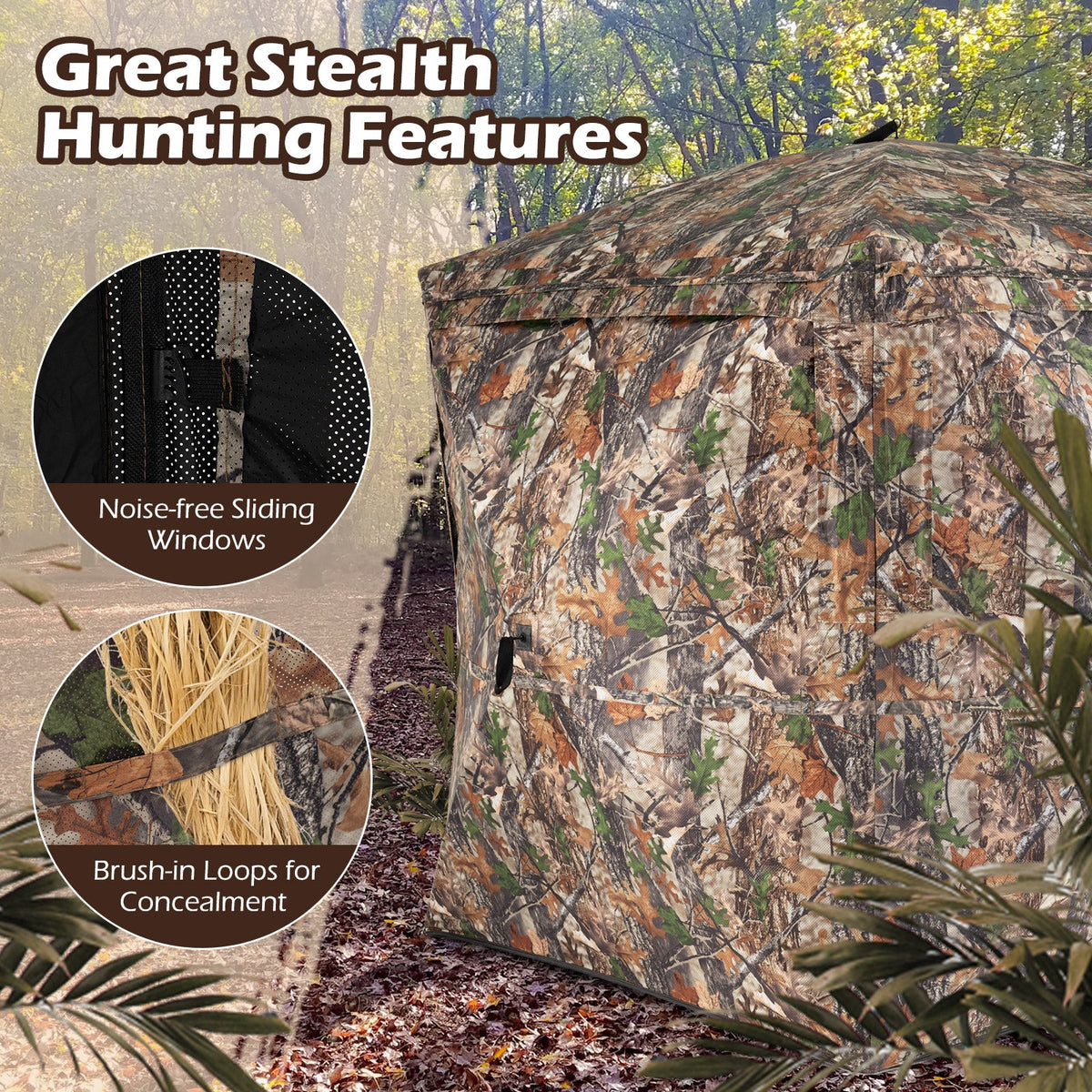 270° See-Through Hunting Blind with Silent Magnetic Door – 2-3 Person