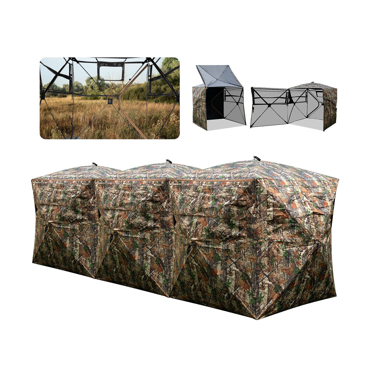 2-6 Person Double See-Through Hunting Blind – Modular Side-by-Side