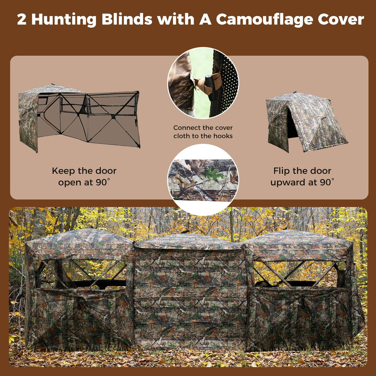 2-6 Person Double See-Through Hunting Blind – Modular Side-by-Side