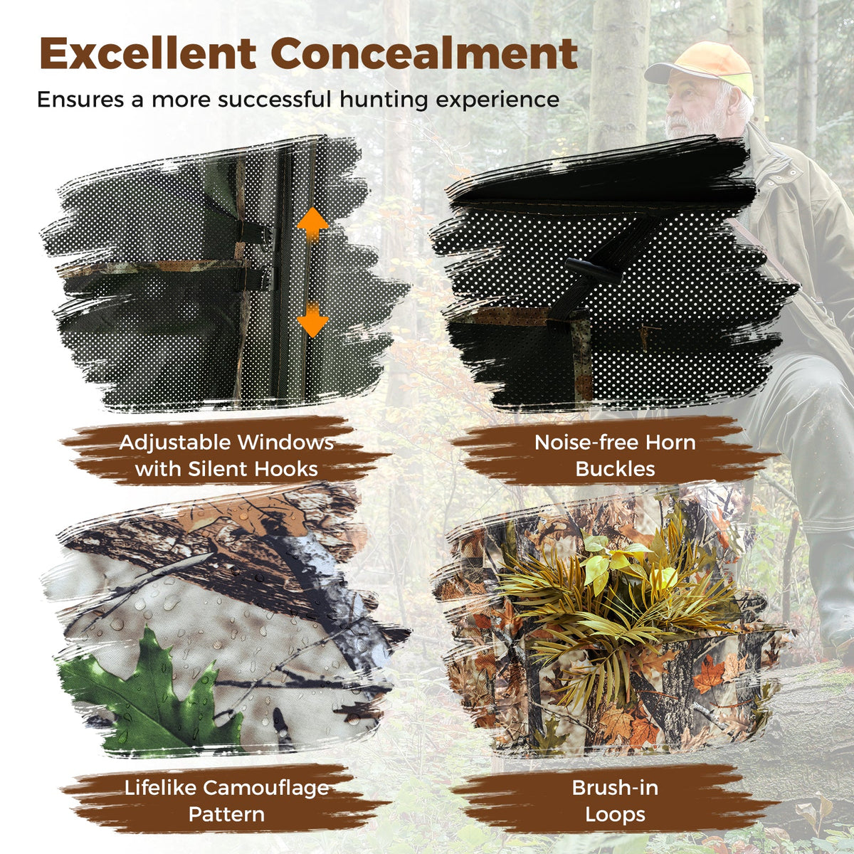 2-6 Person Double See-Through Hunting Blind – Modular Side-by-Side