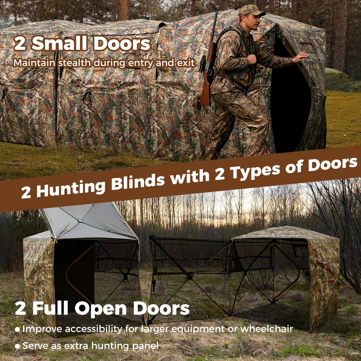 2-6 Person Double See-Through Hunting Blind – Modular Side-by-Side