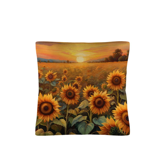 Sunflower Field Throw Pillow Case