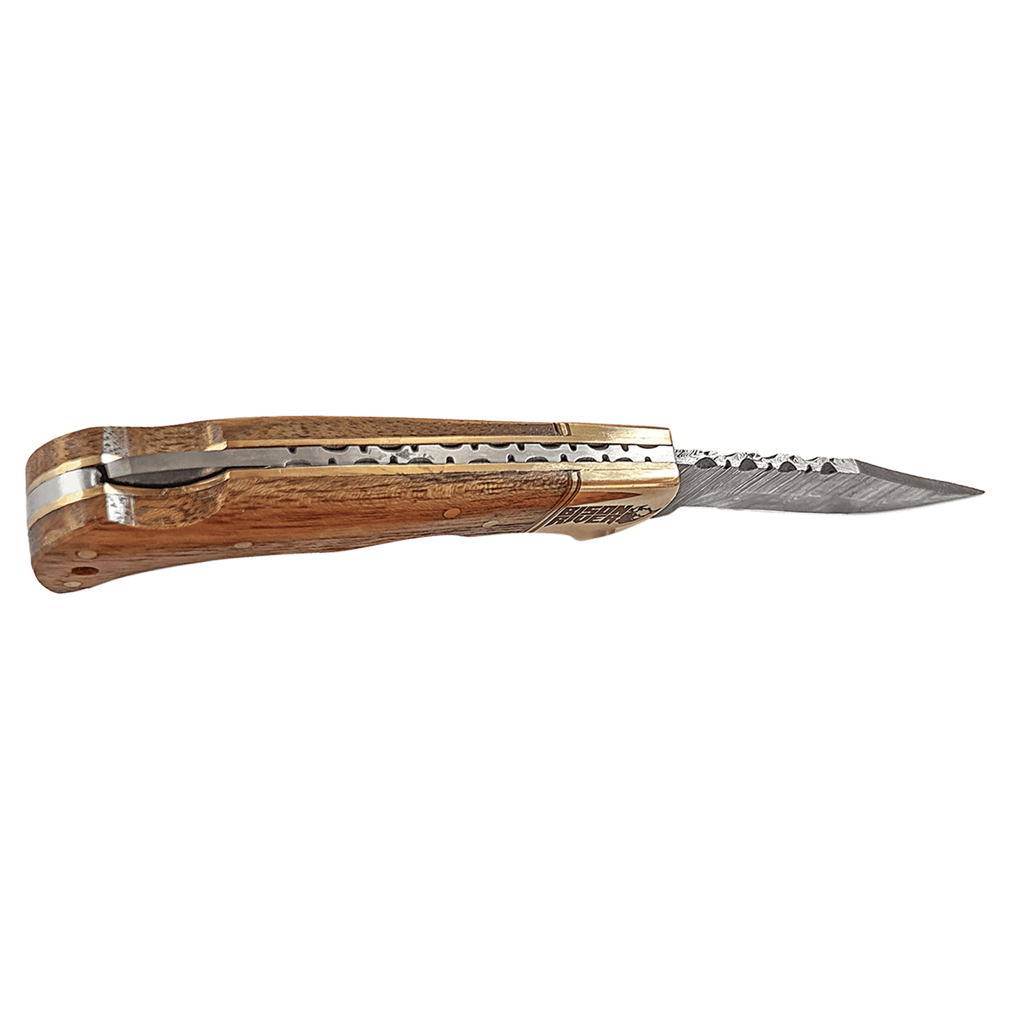 3.75" Damascus Steel Knife with Acadia Wood & Sheath