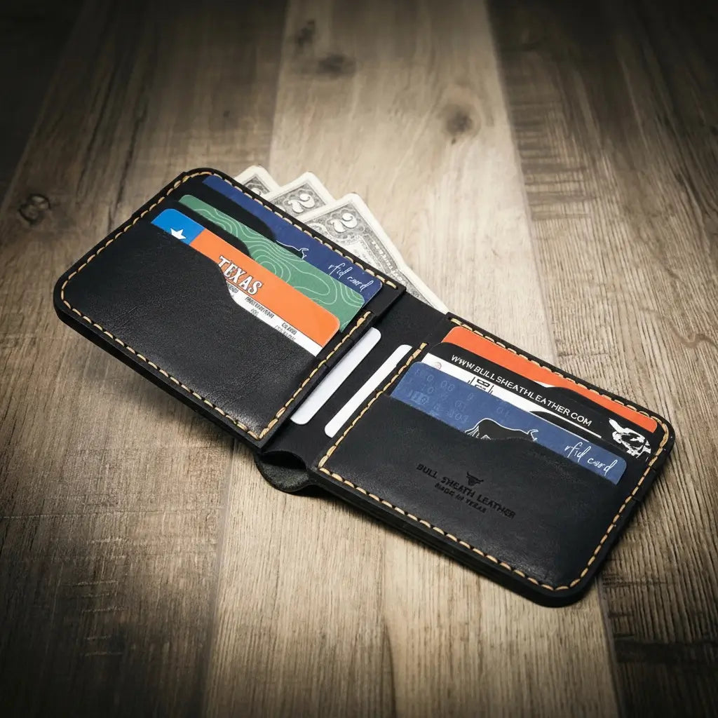 Handmade Full-Grain Leather Bifold Wallet for Men — Big Bend Bifold Wallet
