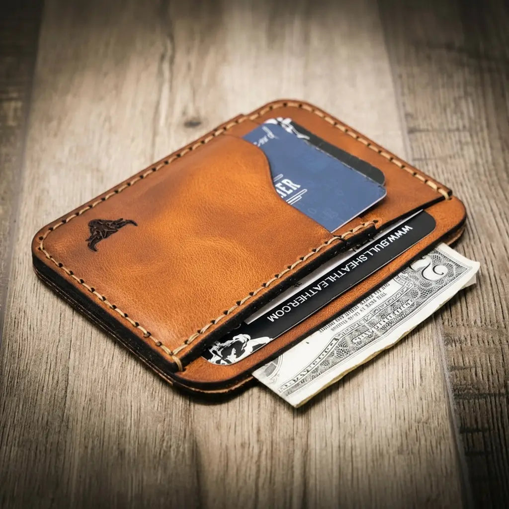 Handmade Full-Grain Leather Minimalist Wallet for Men — Mansfield Minimalist Wallet