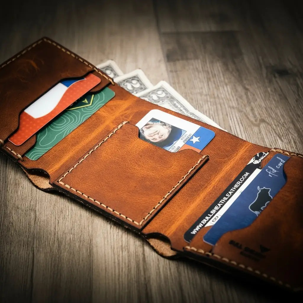 Handmade Full-Grain Leather Trifold Wallet for Men — The Trinity Trifold Wallet