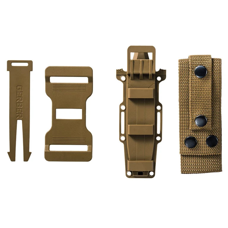 Gerber StrongArm Fixed Blade Knife – Serrated, Coyote with MOLLE Sheath