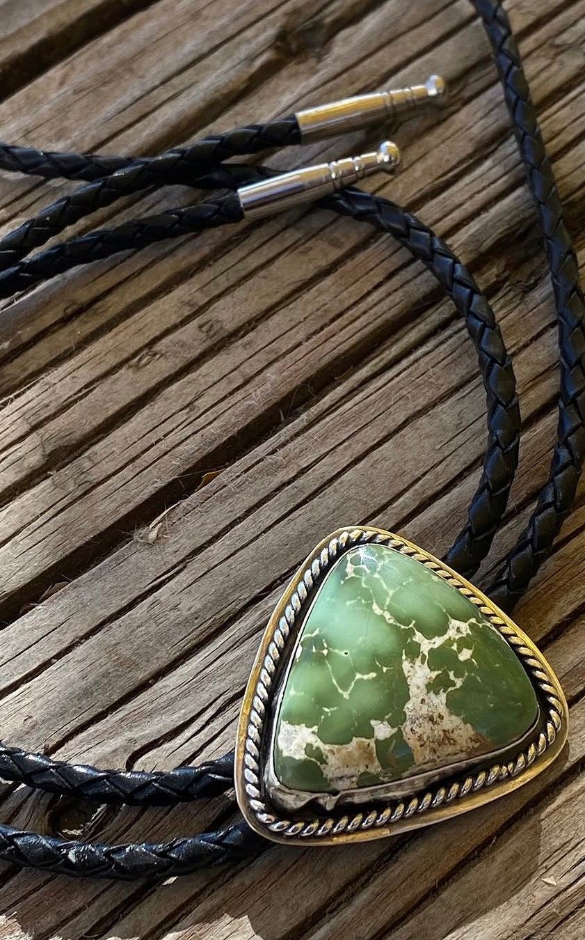 Royston Turquoise Bolo Tie & Shadowbox Ring by Bootleg Silver Co – view 8
