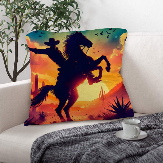 Sunset Cowboy Pillow Case