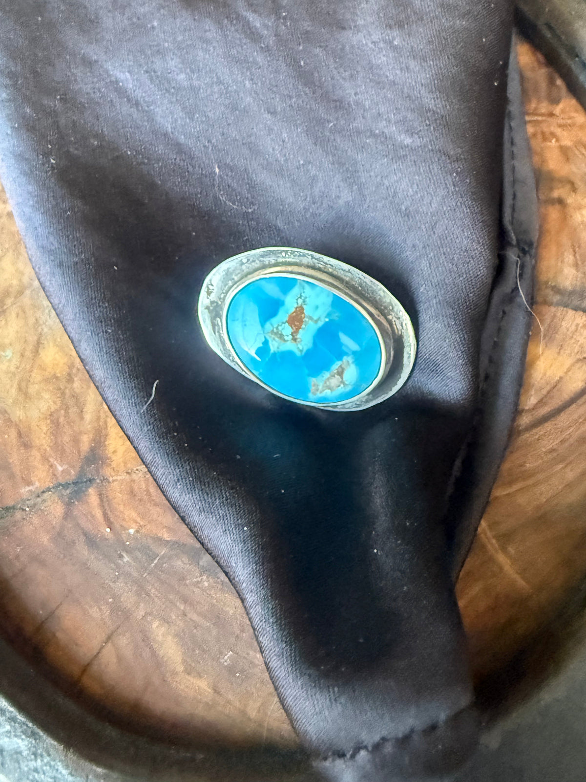 Kingman Turquoise Hat & Lapel Pin by Bootleg Silver Co, handmade in Arizona