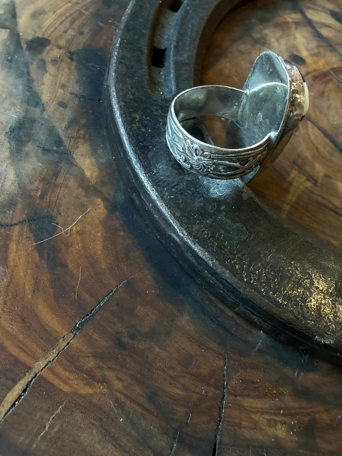 White Buffalo Patterned Silver Ring by Bootleg Silver Co – view 7