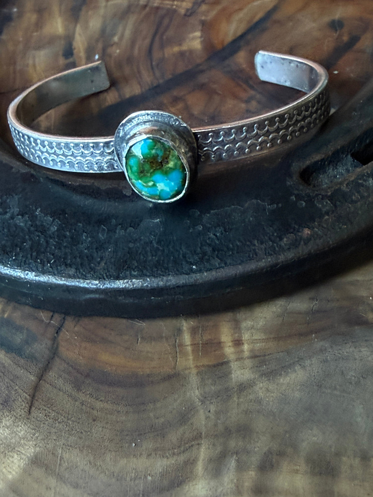 Sonoran Turquoise Sterling Silver Cuff Bracelet by Bootleg Silver Co – view 4