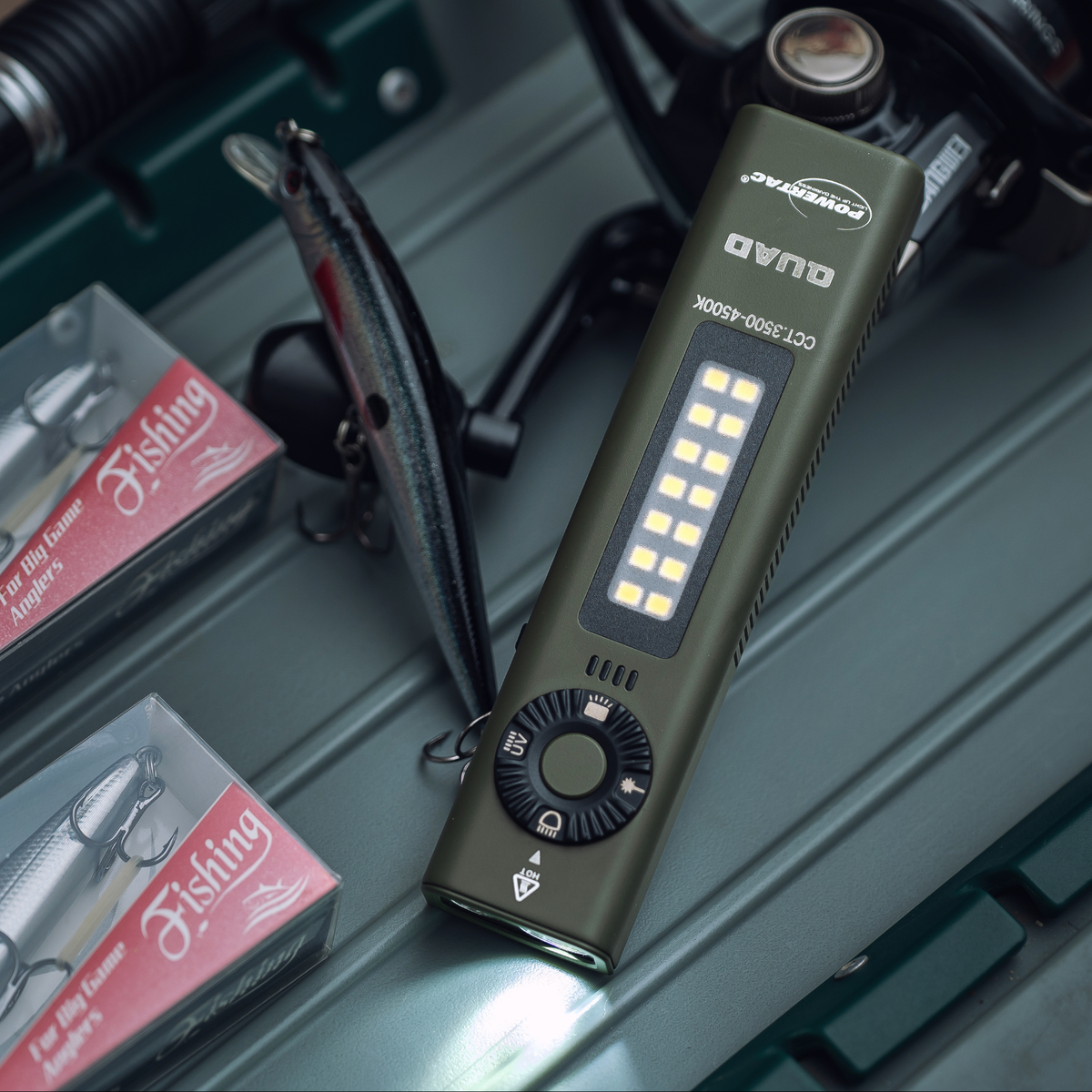 PowerTac QUAD 2000 Lumen 4-in-1 EDC Flashlight with UV & Green Laser