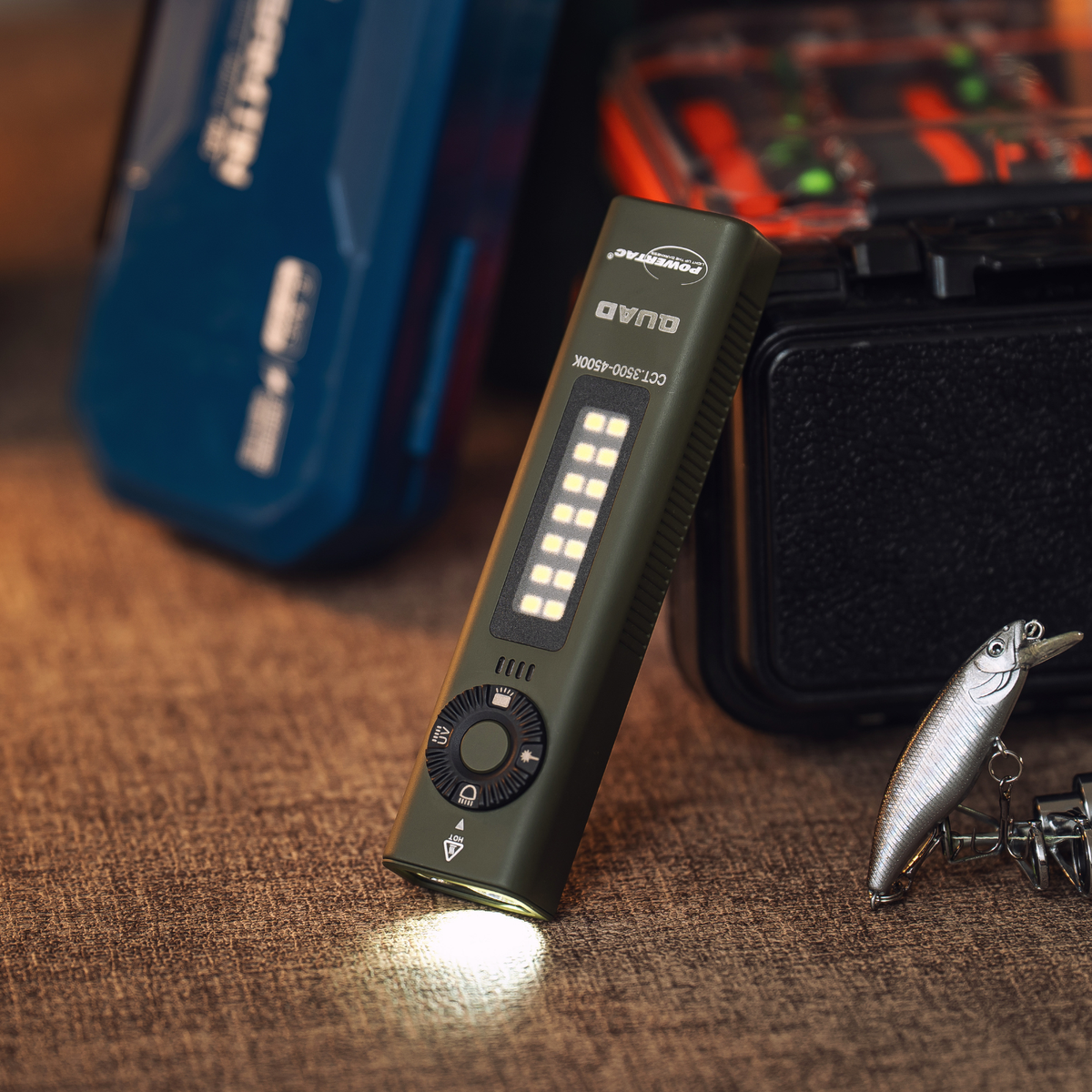 PowerTac QUAD 2000 Lumen 4-in-1 EDC Flashlight with UV & Green Laser