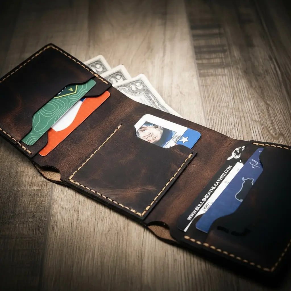 Handmade Full-Grain Leather Trifold Wallet for Men — The Trinity Trifold Wallet