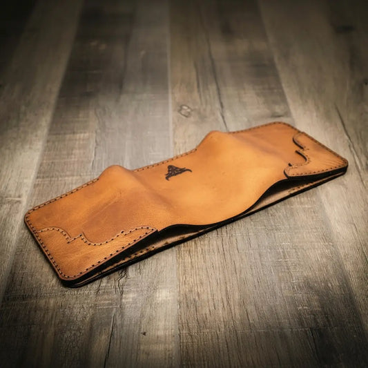 Handmade Full-Grain Leather Trifold Wallet for Men — Western Trifold Wallet