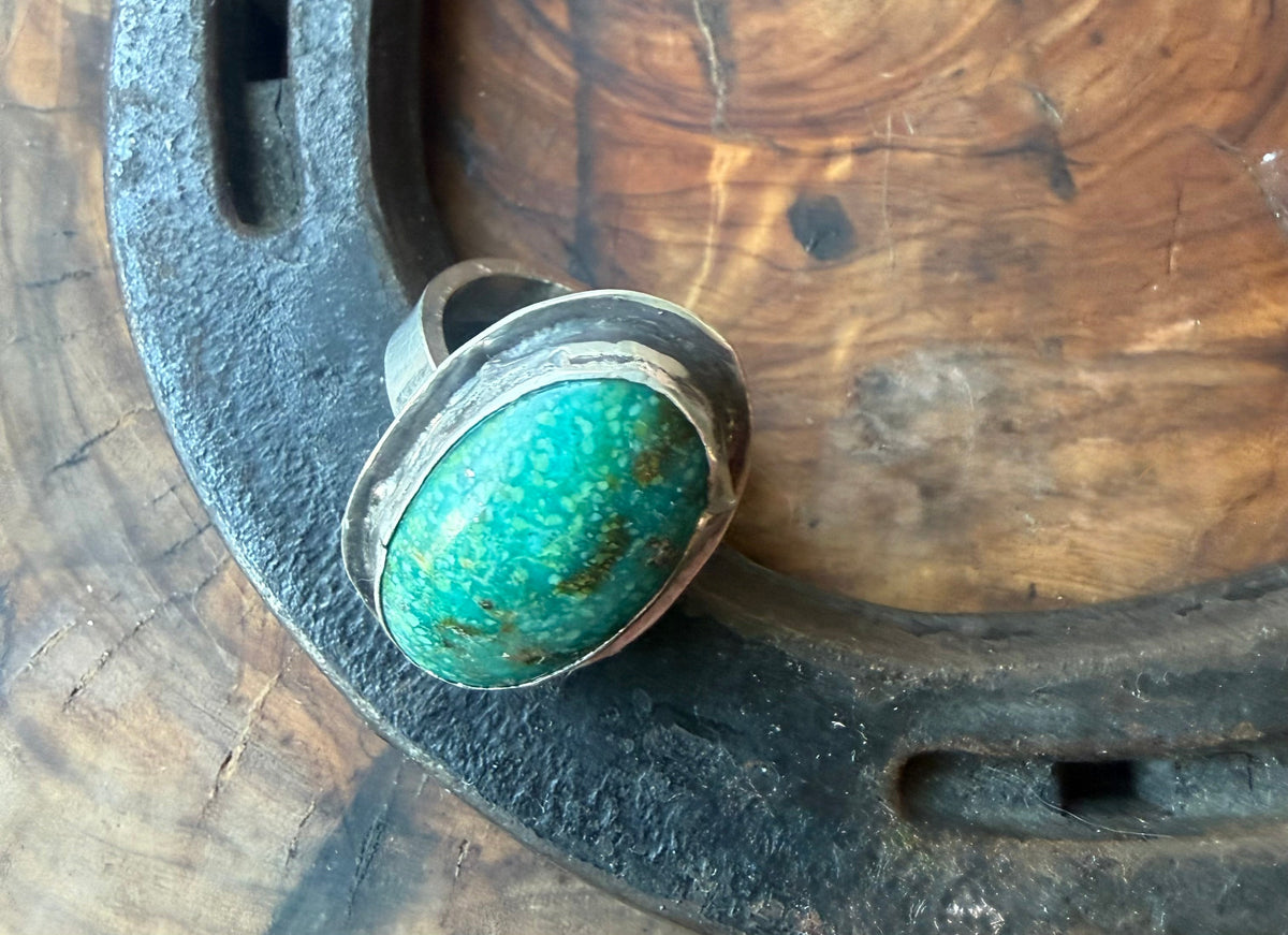 Dorothy Series | Whitewater Turquoise & Pyrite Ring