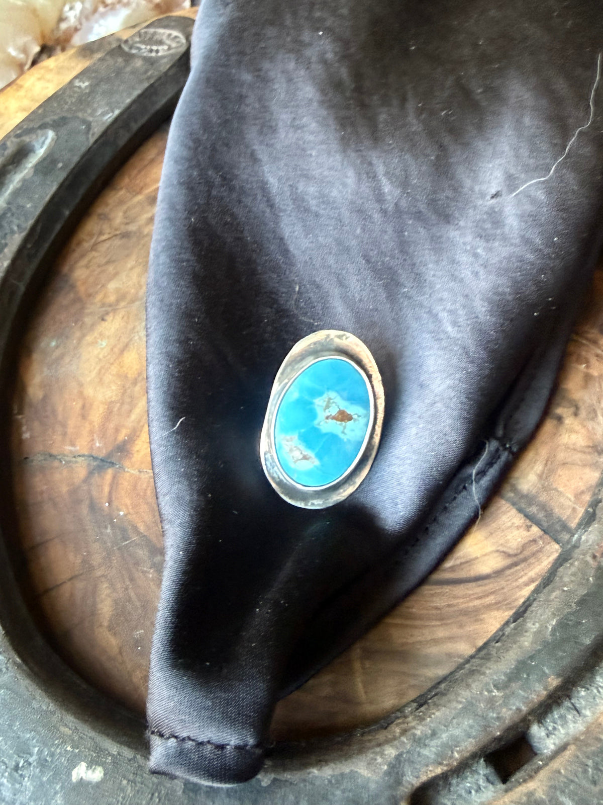 Kingman Turquoise Hat & Lapel Pin by Bootleg Silver Co – view 2