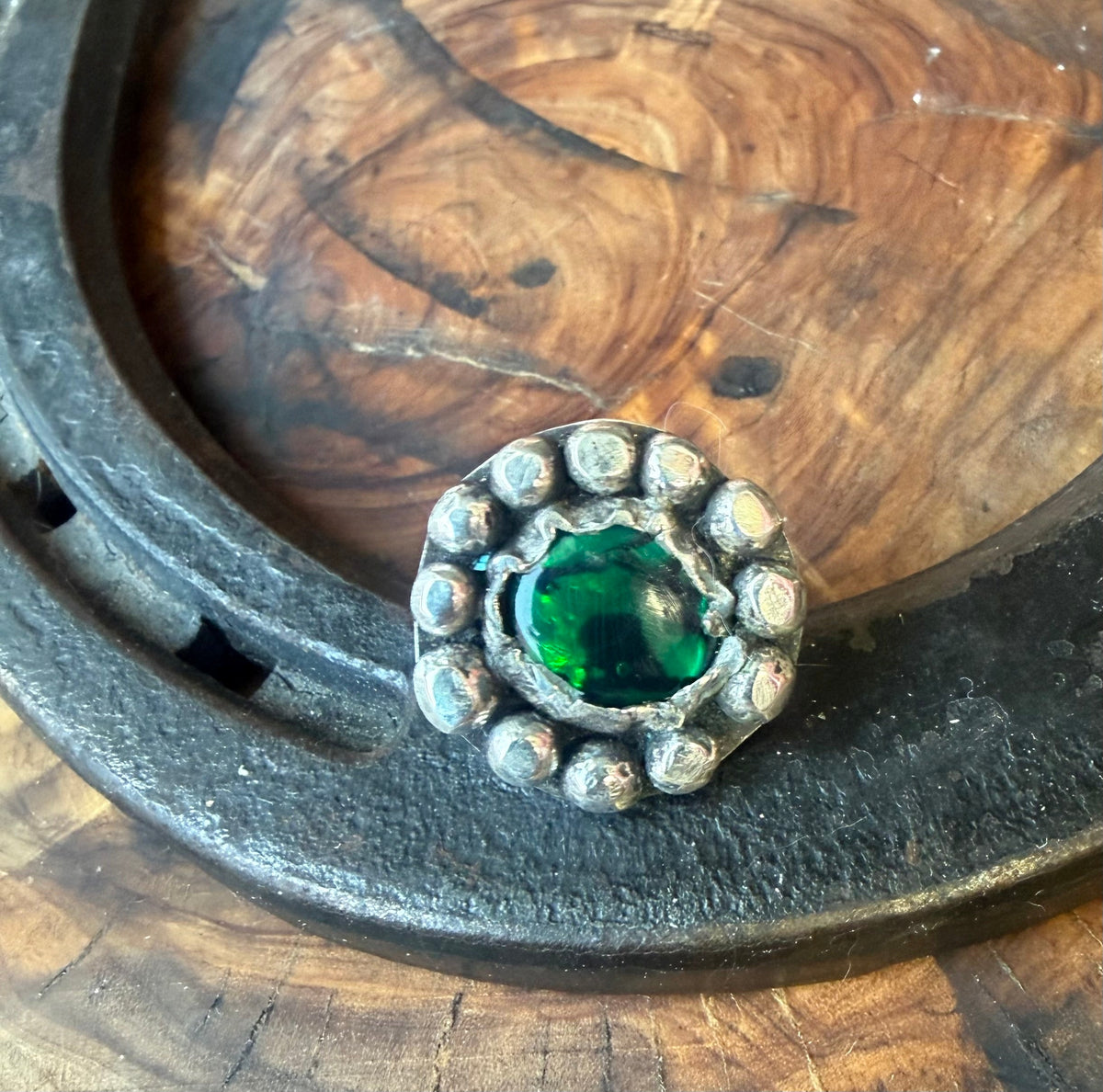 Dorothy Series | Vibrant Green Abalone Shell Cocktail Ring