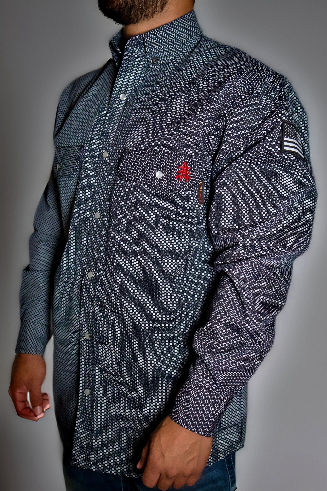 Pearl Snap Work Shirt - Shadow Black