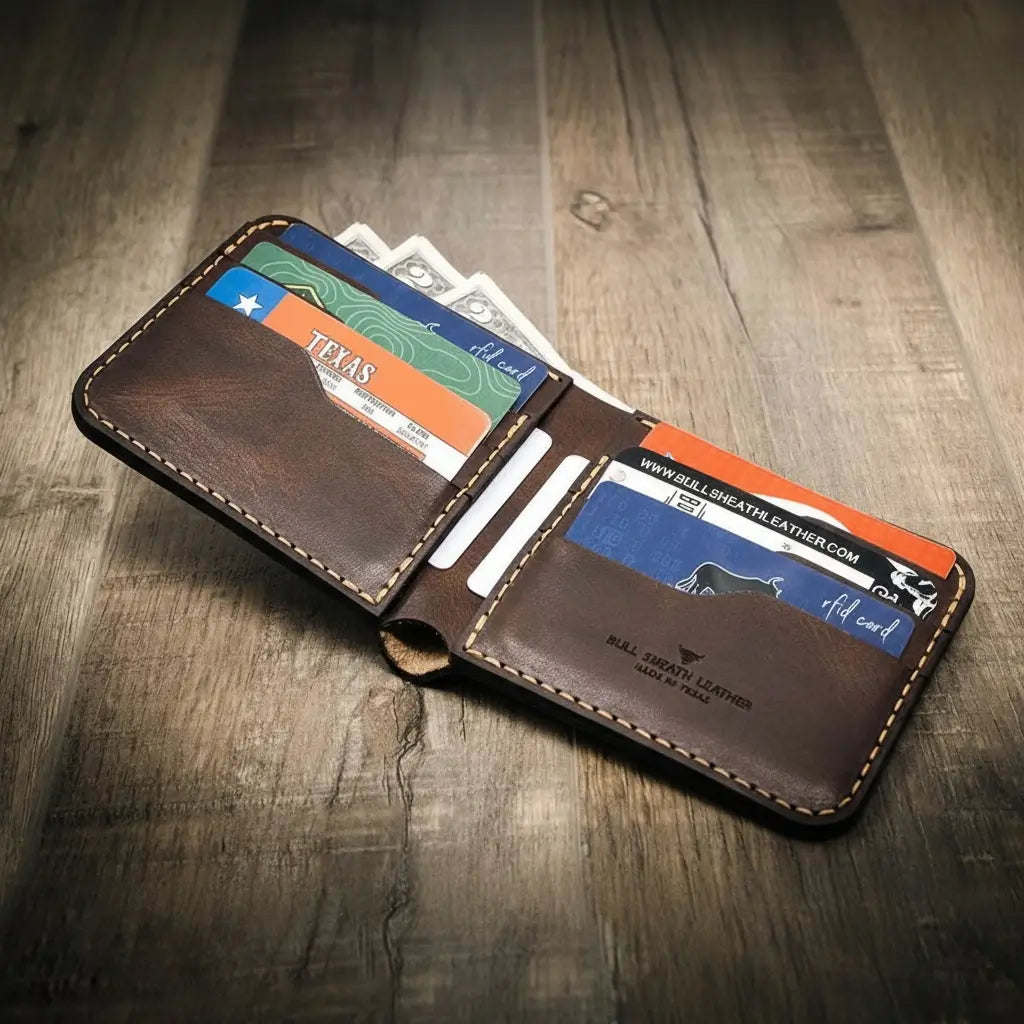 Handmade Full-Grain Leather Bifold Wallet for Men — Big Bend Bifold Wallet