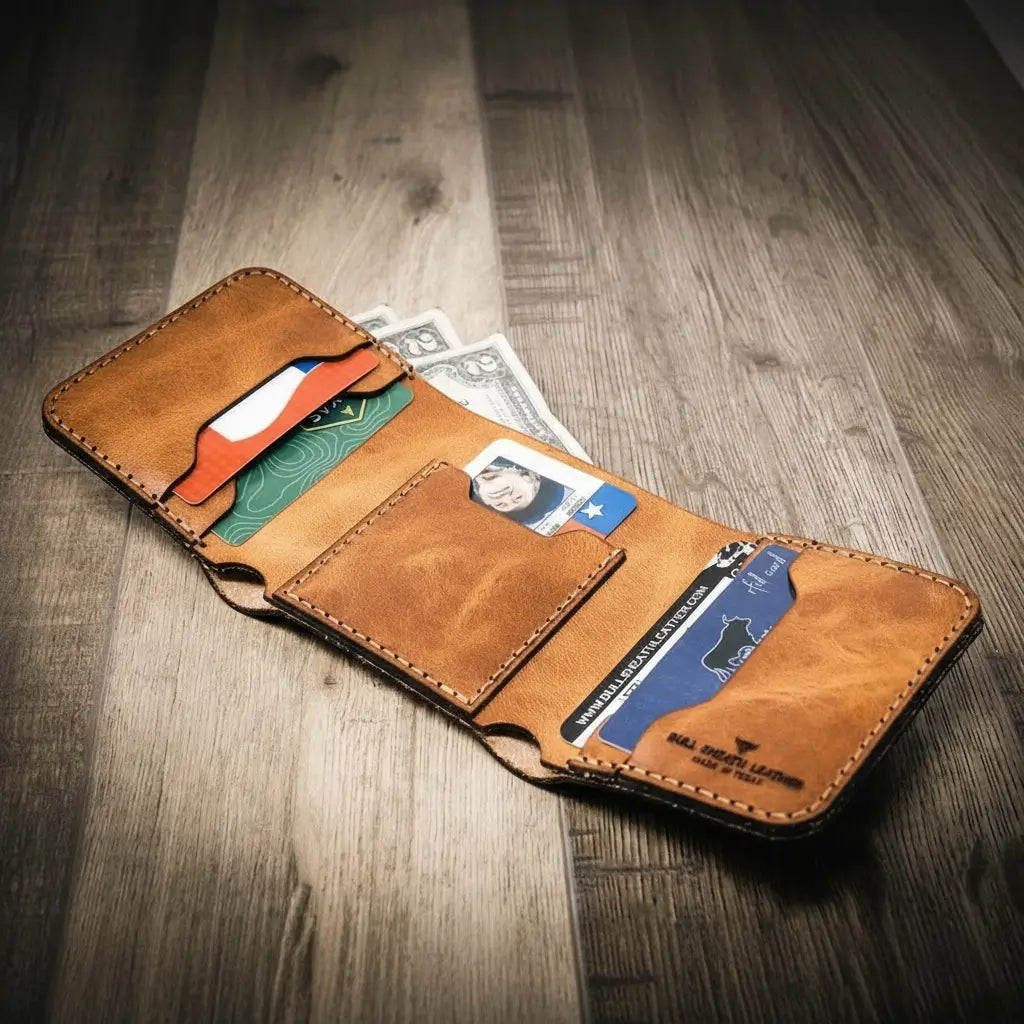 Handmade Full-Grain Leather Trifold Wallet for Men — The Trinity Trifold Wallet