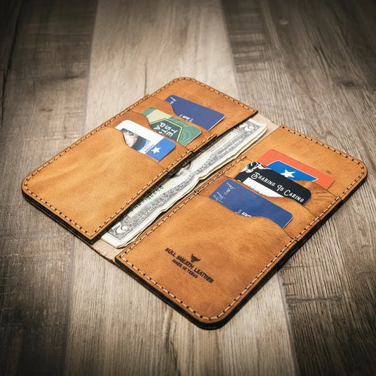 Handmade Full-Grain Leather Long Wallet for Men — Western Long Wallet