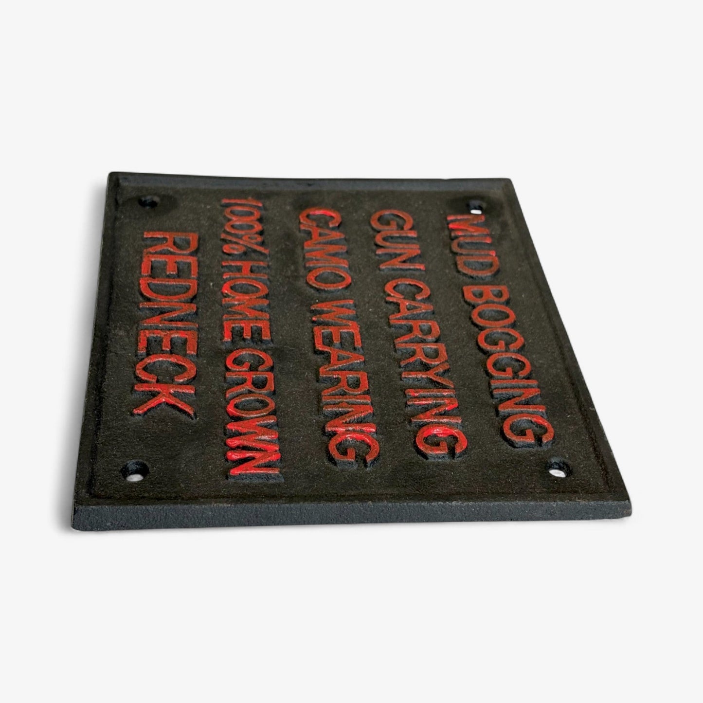 Country Cast Iron Redneck Pride Sign, Rustic Funny Wall Decor