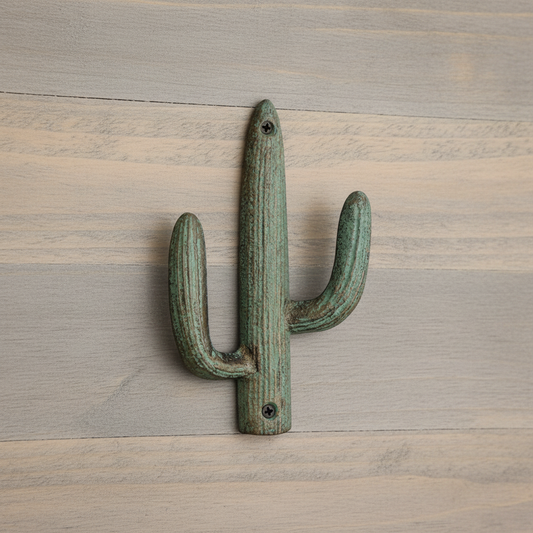 Desert-Inspired Cast Iron Cactus Hook, Southwestern Wall Decor Accent