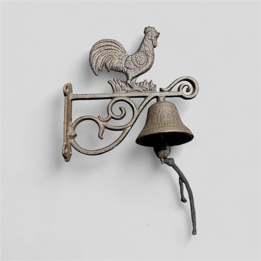 Farmhouse Cast Iron Rooster Doorbell, Rustic Countryside Welcome Chime