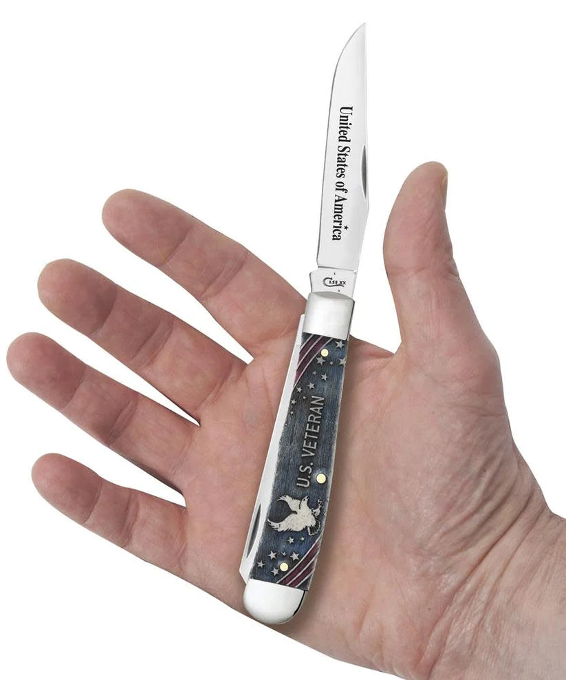 Case US Veterans Trapper Pocket Knife – Tru-Sharp Stainless, Bone