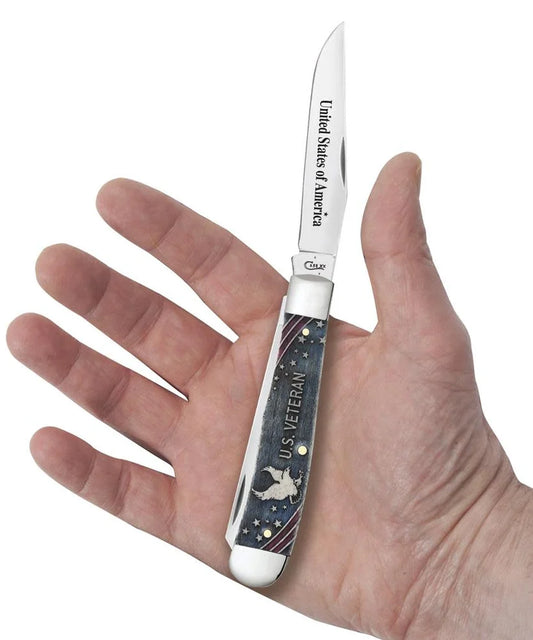 Case US Veterans Trapper Pocket Knife – Tru-Sharp Stainless, Bone