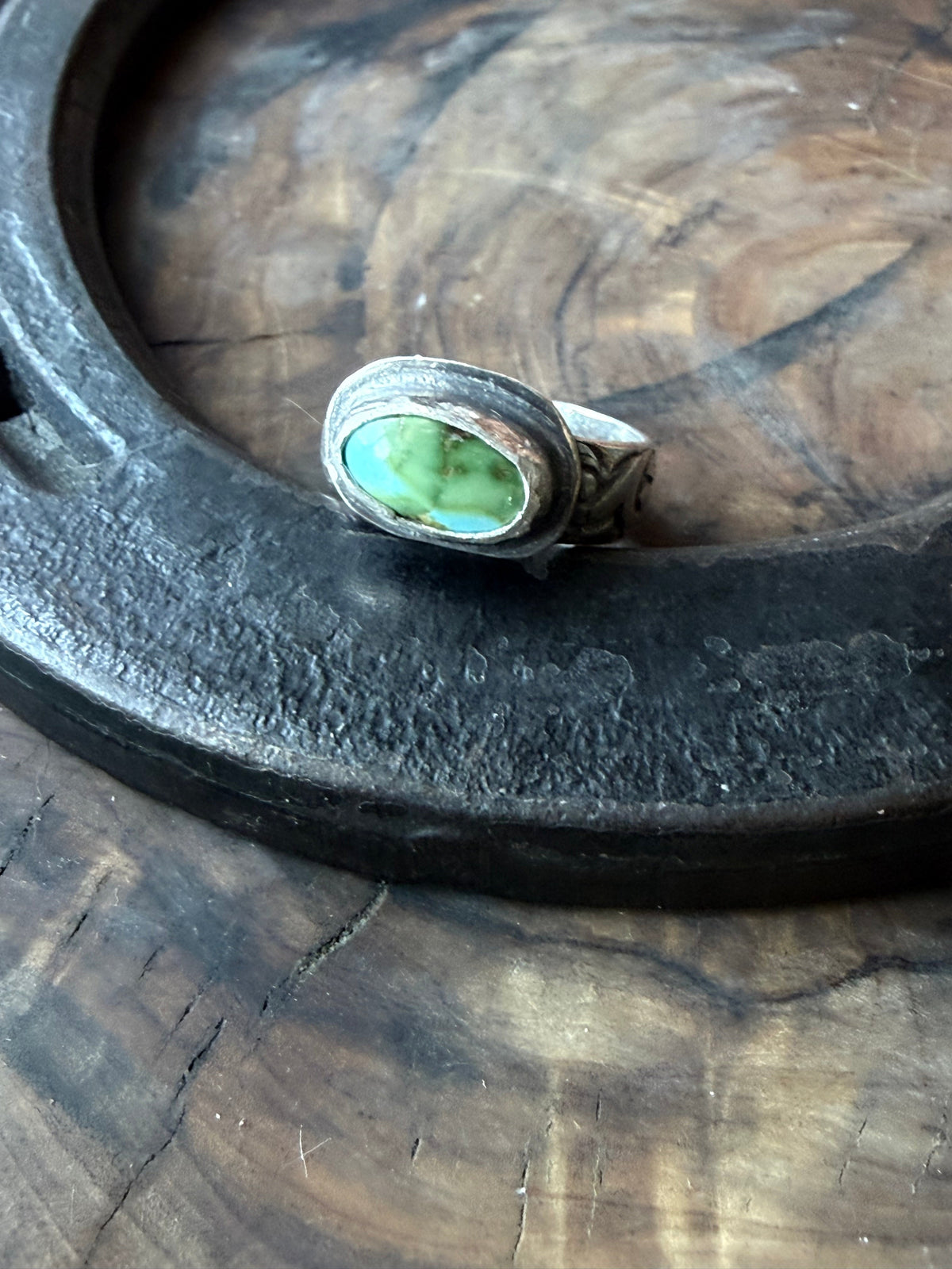 Sonoran Turquoise Patterned Silver Ring by Bootleg Silver Co – view 5