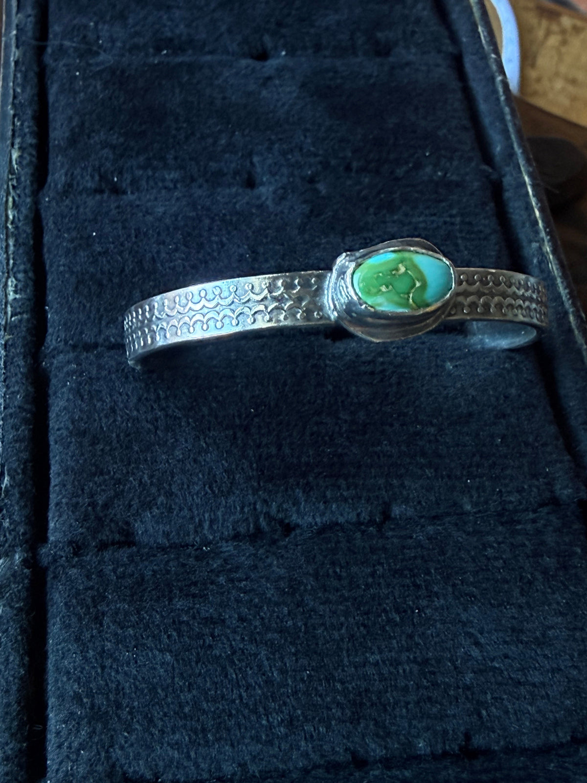 Sonoran Turquoise Sterling Silver Cuff Bracelet by Bootleg Silver Co – view 14