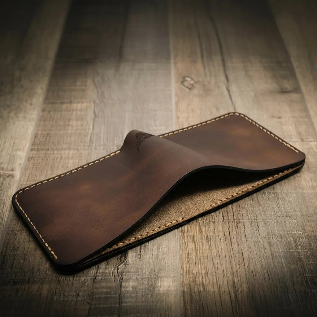 Handmade Full-Grain Leather Bifold Wallet for Men — Big Bend Bifold Wallet