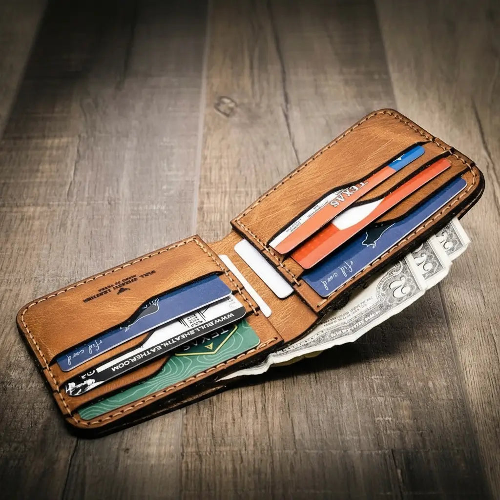 Handmade Full-Grain Leather Bifold Wallet for Men — Big Bend Bifold Wallet