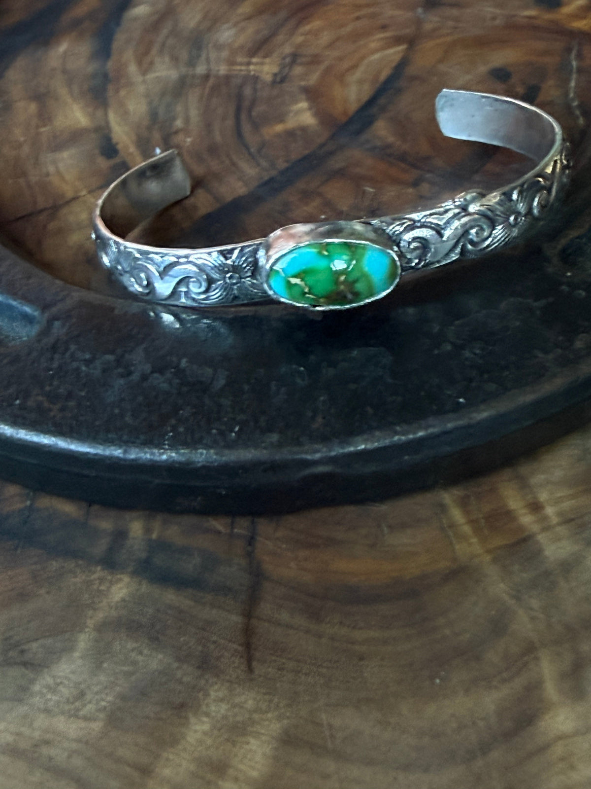 Sonoran Turquoise Sterling Silver Cuff Bracelet by Bootleg Silver Co – view 18