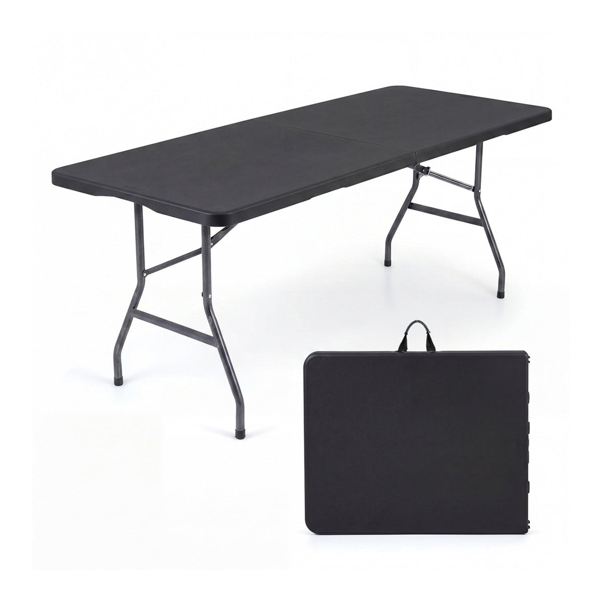 6 FT Folding Camping Table – Fold-in-Half Portable Table