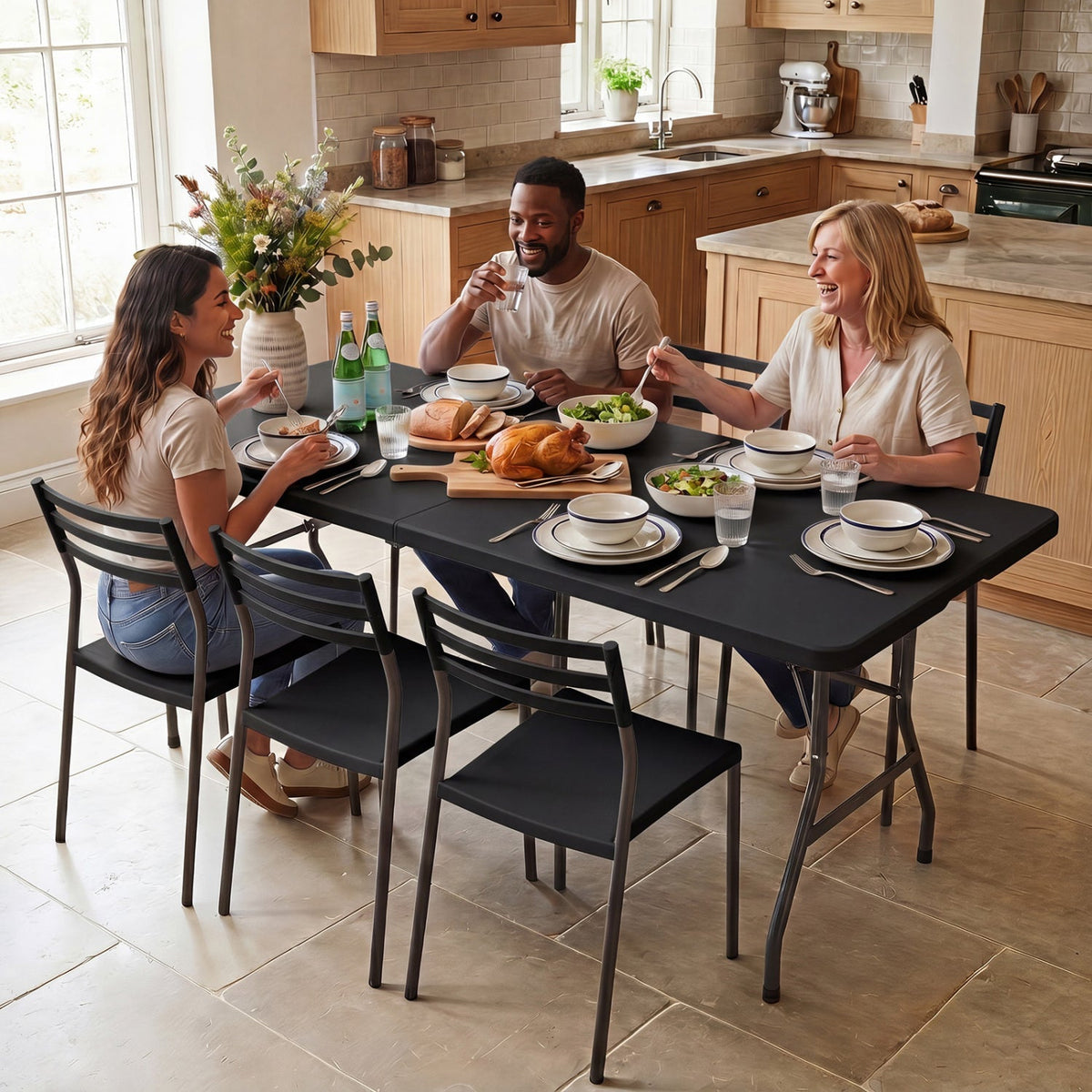 6 FT Folding Camping Table – Fold-in-Half Portable Table