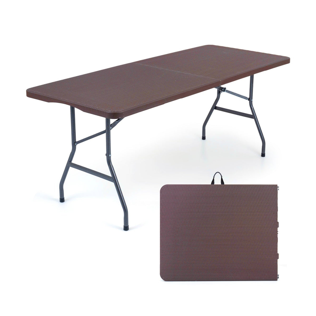 6 FT Folding Camping Table – Fold-in-Half Portable Table