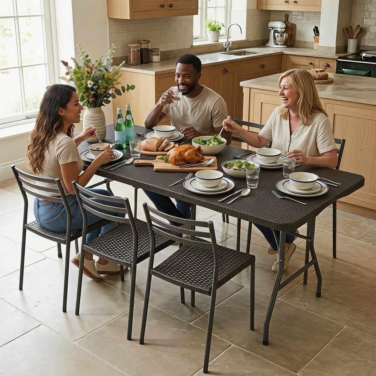 6 FT Folding Camping Table – Fold-in-Half Portable Table